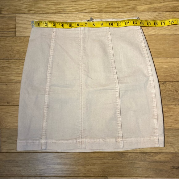 Free People Modern Femme Denim Mini Skirt in Tan Camel size 6 - Picture 7 of 10